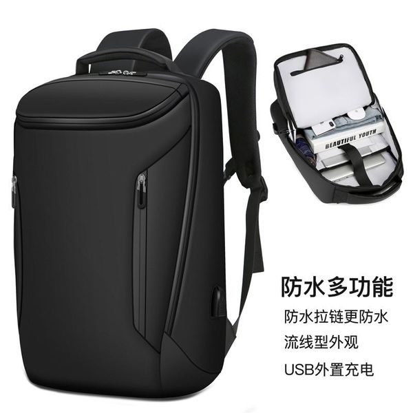 backpack business travel large capacity men waterproof usb charging