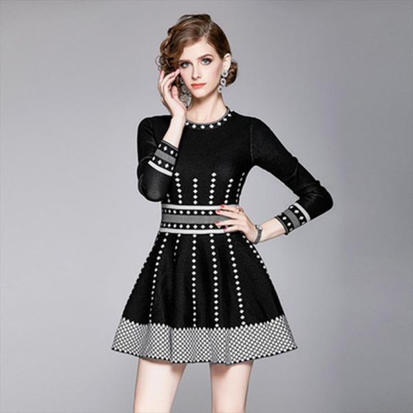 spring autumn knitting high waist womens dress elegant fashion sweater long sleeve pleate black mini dresses, Black;gray
spring autumn knitting high waist womens dress elegant fashion sweater long sleeve pleate black mini dresses, Black;gray