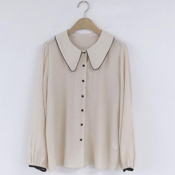 new women's shirt blouse women classic chiffon plus size loose long sleeve casual shirts lady simple style clothes, White
new women's shirt blouse women classic chiffon plus size loose long sleeve casual shirts lady simple style clothes, White