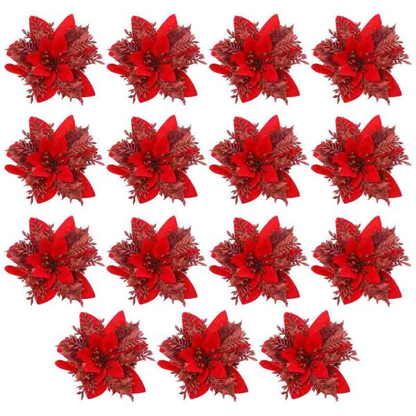 decorative flowers & wreaths 15pcs christmas fake flower table setting glitter xmas floral decoration
decorative flowers & wreaths 15pcs christmas fake flower table setting glitter xmas floral decoration