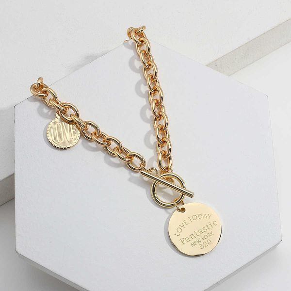 aensoa aensoa round neck women's carved letter pendant, gold, fashion, thick chain, jewelry, Silver
aensoa aensoa round neck women's carved letter pendant, gold, fashion, thick chain, jewelry, Silver