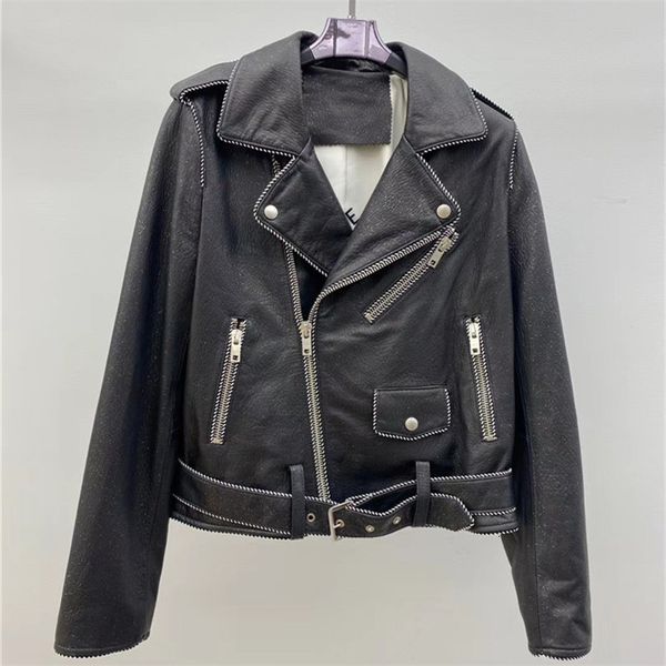 women's jackets womens genuine leather jacket luxury designer real sheepskin short coat female motorcycle black slim fit outw g0n2, Black;brown
women's jackets womens genuine leather jacket luxury designer real sheepskin short coat female motorcycle black slim fit outw g0n2, Black;brown