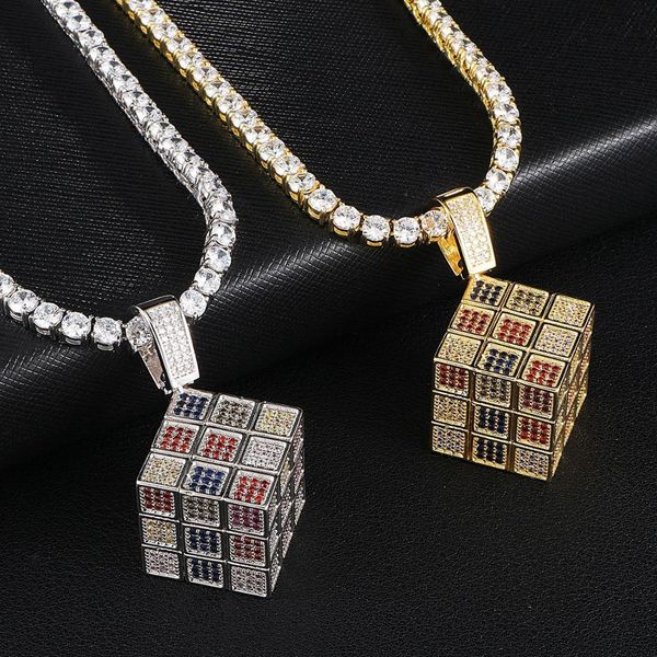 iced out magic cube pendant multicolor micro pave cubic zircon necklace for men women gifts fashion hip hop jewelry, Silver
iced out magic cube pendant multicolor micro pave cubic zircon necklace for men women gifts fashion hip hop jewelry, Silver