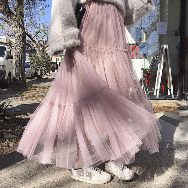 skirts limiguyue women ankle-length long puffy mesh pleated skirt casual elegant tulle multi colors sweet high waist female jupe k410, Black
skirts limiguyue women ankle-length long puffy mesh pleated skirt casual elegant tulle multi colors sweet high waist female jupe k410, Black