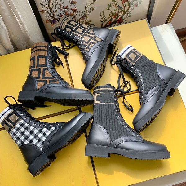 2021 designer women rockoko boots combat ankle martin boot luxury brand leather biker knit stretch fabric shoes winter platform mid-booties, Black
2021 designer women rockoko boots combat ankle martin boot luxury brand leather biker knit stretch fabric shoes winter platform mid-booties, Black