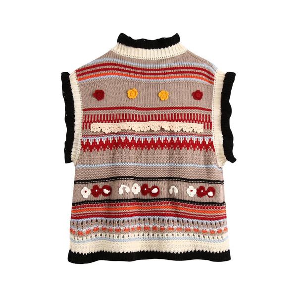 vintage colored striped knitted sweater vest women streetwear preppy style korean clothing striped ruffles tank y2k knitwear, White;black
vintage colored striped knitted sweater vest women streetwear preppy style korean clothing striped ruffles tank y2k knitwear, White;black