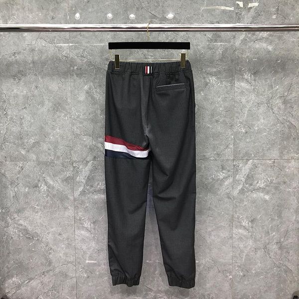 men's pants 2021 fashion brand men casual patchwork hollow striped slim autumn winter wool straight trousers, Black
men's pants 2021 fashion brand men casual patchwork hollow striped slim autumn winter wool straight trousers, Black