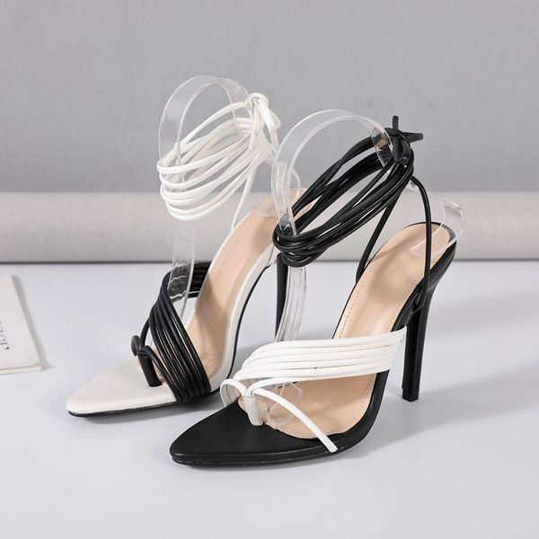 sandals 2021 intalian 11cm woman pole heel pointed toe color matching cross bandage ladies pumps black white big size 42
sandals 2021 intalian 11cm woman pole heel pointed toe color matching cross bandage ladies pumps black white big size 42