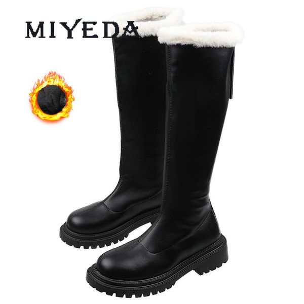 boots miyeda platform women brand designer med heel winter long shoes chunky chic tide leather plush, Black
boots miyeda platform women brand designer med heel winter long shoes chunky chic tide leather plush, Black