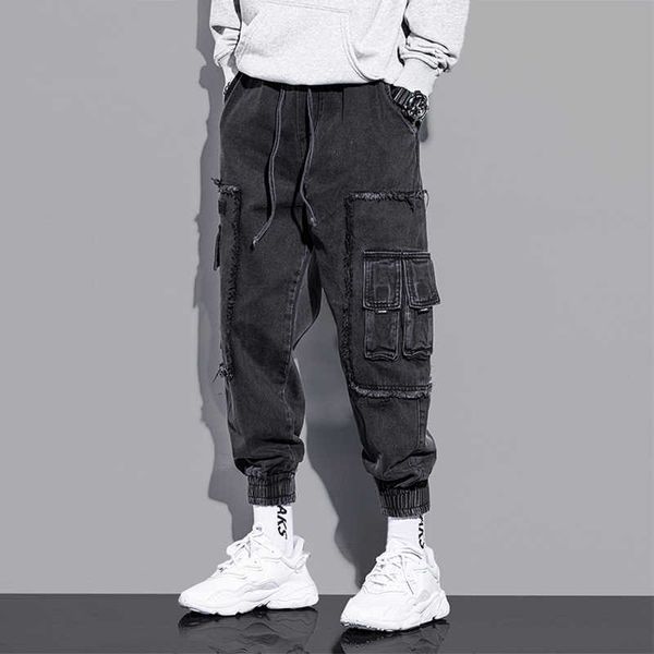 fashion streetwear men jeans black loose fit multi pockets casual denim cargo pants hip hop joggers wide leg cotton trousers, Blue
fashion streetwear men jeans black loose fit multi pockets casual denim cargo pants hip hop joggers wide leg cotton trousers, Blue