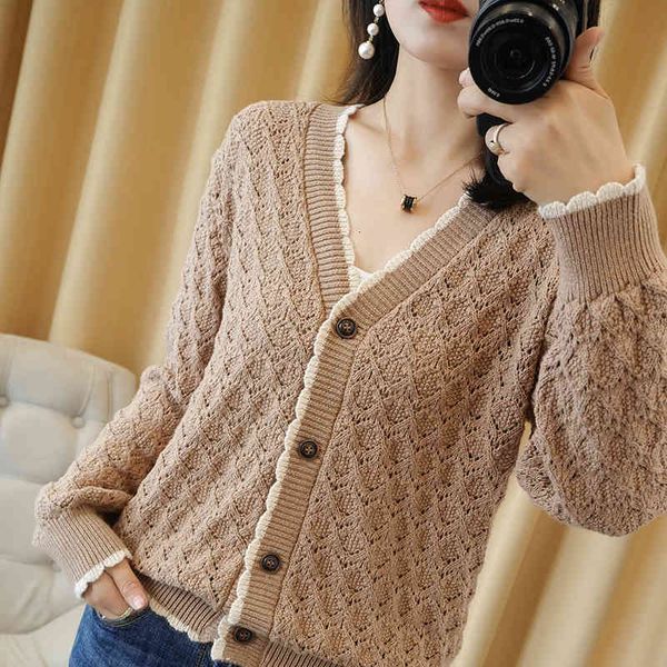 women's jackets 21 spring autumn v-neck pure cotton knit cardigan jacket large size loose casual sweater hollow lace outer tower u0lo, Black;brown
women's jackets 21 spring autumn v-neck pure cotton knit cardigan jacket large size loose casual sweater hollow lace outer tower u0lo, Black;brown