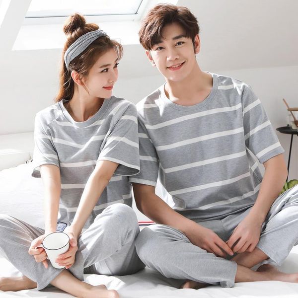 100% cotton couple pajama sets short sleeve striped womens pajamas set casual indoor clothing pyjamas women summer style, Black;red
100% cotton couple pajama sets short sleeve striped womens pajamas set casual indoor clothing pyjamas women summer style, Black;red
