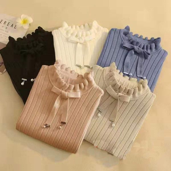 women's sweaters fashion bow turtleneck sweater women spring autumn solid knitted pullover slim soft jumper female knit, White;black
women's sweaters fashion bow turtleneck sweater women spring autumn solid knitted pullover slim soft jumper female knit, White;black