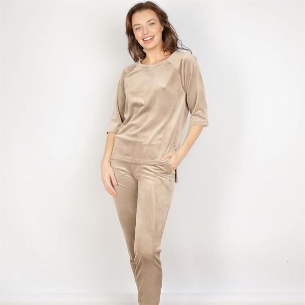 velvet ensembles 2-piece women's upper half sleeve t shirt and pants two pieces spring suit new color solid lounge wear joint h42q, Gray
velvet ensembles 2-piece women's upper half sleeve t shirt and pants two pieces spring suit new color solid lounge wear joint h42q, Gray
