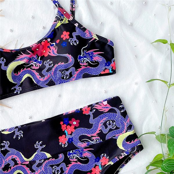 dragon print swimsuit women bandeau bikini set high waist swimwear female vintage bathing suit biquini bathers new, Black
dragon print swimsuit women bandeau bikini set high waist swimwear female vintage bathing suit biquini bathers new, Black