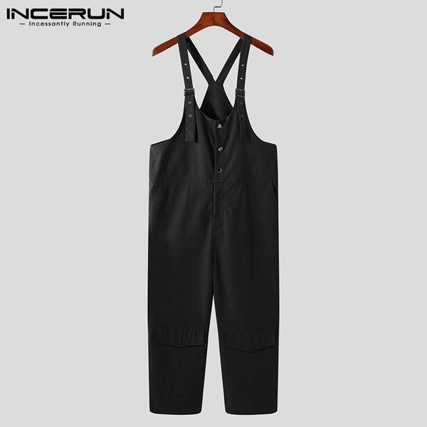 men's pants incerun fashion men jumpsuit solid color loose joggers bib streetwear pockets suspenders rompers 2021 casual overalls, Black
men's pants incerun fashion men jumpsuit solid color loose joggers bib streetwear pockets suspenders rompers 2021 casual overalls, Black