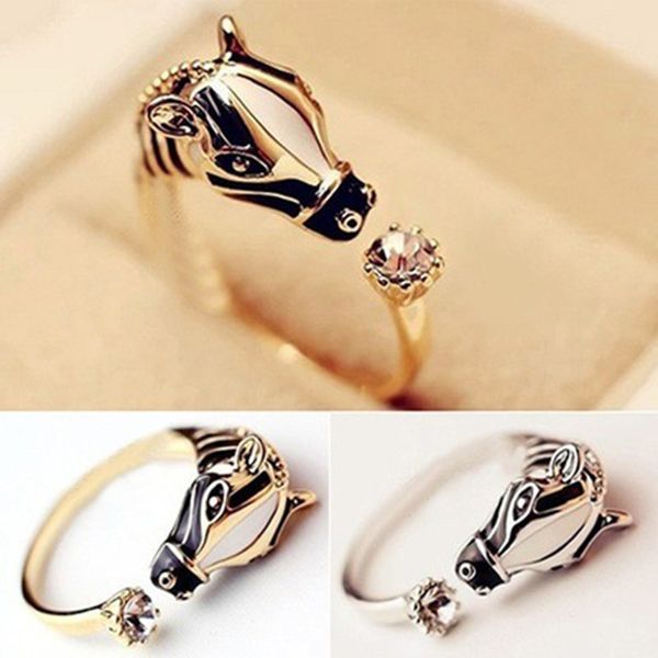 men's animal modeling zebra rhinestone adjustable rings women's fashion creative horse head crystal jewelry engagement gifts, Golden;silver
men's animal modeling zebra rhinestone adjustable rings women's fashion creative horse head crystal jewelry engagement gifts, Golden;silver