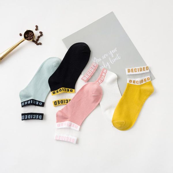 socks & hosiery 1 pair women cotton summer colorful transparent letter ankle splice thin solid cute, Black;white
socks & hosiery 1 pair women cotton summer colorful transparent letter ankle splice thin solid cute, Black;white
