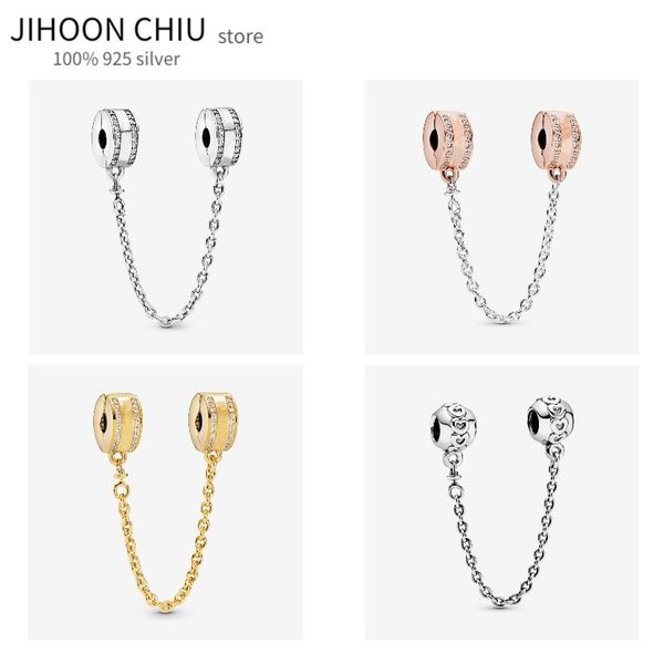 authentic 100% 925 sterling silver diy beads security chain fit pandora charms bracelet diy women original beads jewelry q0225, Black 
authentic 100% 925 sterling silver diy beads security chain fit pandora charms bracelet diy women original beads jewelry q0225, Black