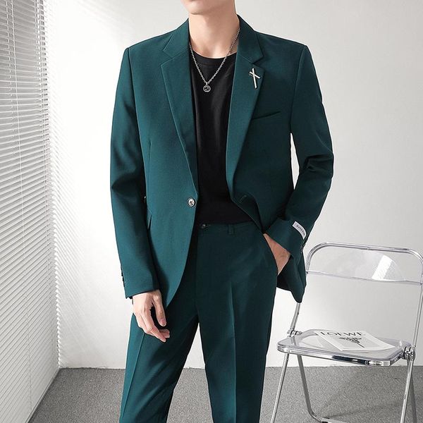 men's suits & blazers 2021 solid color wedding for men business formal casual loose office work party prom tuxedo 2 pieces blazer trous, White;black
men's suits & blazers 2021 solid color wedding for men business formal casual loose office work party prom tuxedo 2 pieces blazer trous, White;black