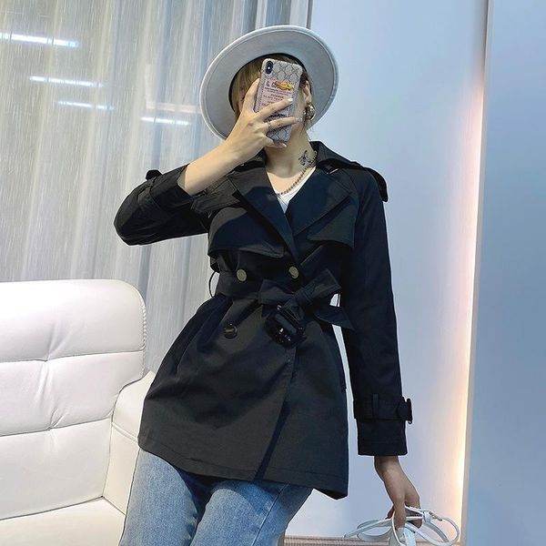 women's trench coats windbreaker spring and autumn 2021 loose thin lapel temperament goddess model short jacket, Tan;black
women's trench coats windbreaker spring and autumn 2021 loose thin lapel temperament goddess model short jacket, Tan;black