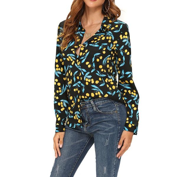 newly women blouses lady long sleeve blouse printing v neck shirt casual blouse autumn shirts beach party dod886, White
