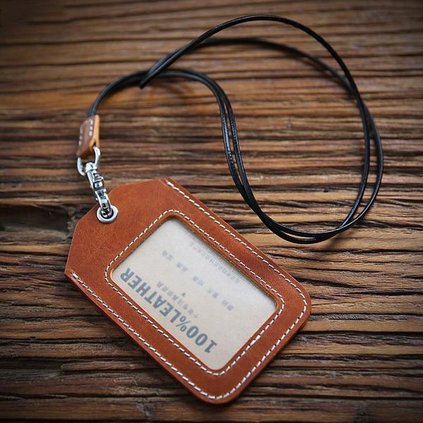 card holders genuine leather holder for men women employee id cover name tag work business certificate badge case with neck lanyard, Brown;gray
card holders genuine leather holder for men women employee id cover name tag work business certificate badge case with neck lanyard, Brown;gray