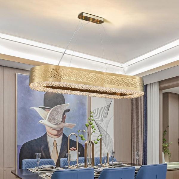 modern oval crystal chandeliers for living room rectangle gold stainless steel indoor lighting kitchen island hanging lamps
modern oval crystal chandeliers for living room rectangle gold stainless steel indoor lighting kitchen island hanging lamps