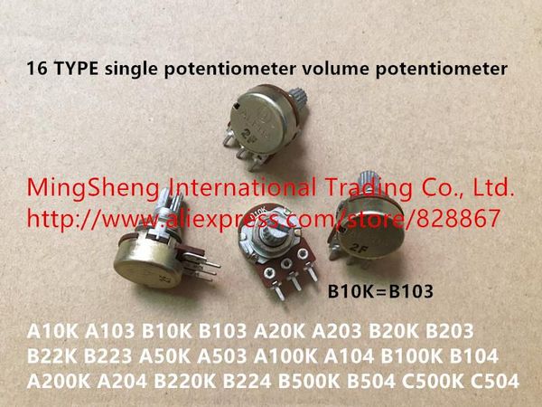 smart home control original 100% 16 type a10k b10k a20k b20k b22k a50k a100k b100k a200k b220k b500k c500k single potentiometer volume switc
smart home control original 100% 16 type a10k b10k a20k b20k b22k a50k a100k b100k a200k b220k b500k c500k single potentiometer volume switc