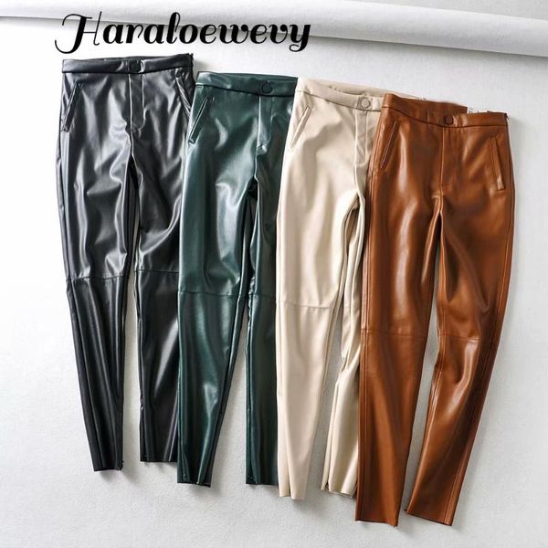 women's pants & capris women stylish pu leather side zipper pockets decorate female solid trousers long pantalones mujer, Black;white
women's pants & capris women stylish pu leather side zipper pockets decorate female solid trousers long pantalones mujer, Black;white