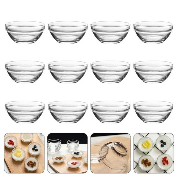 bowls 12pcs dessert containers serving household glass