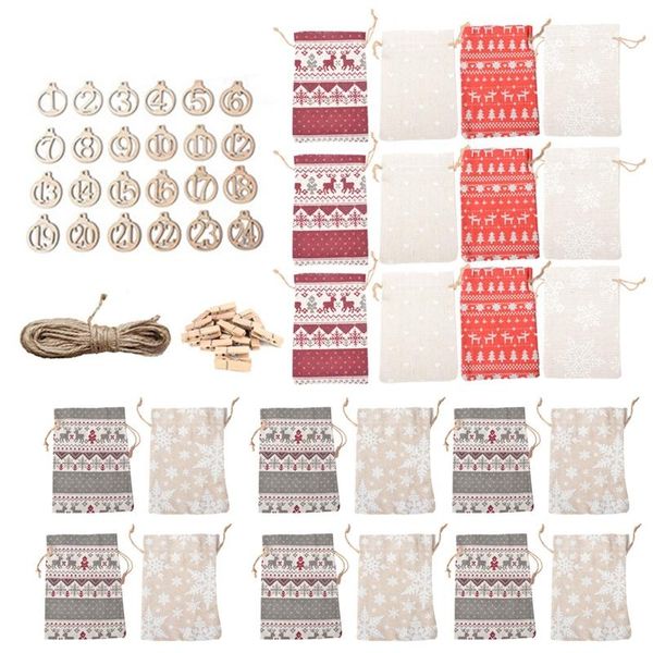 gift wrap 24 sets hanging christmas drawstring bags 1-24 advent calendar tags wooden clips
gift wrap 24 sets hanging christmas drawstring bags 1-24 advent calendar tags wooden clips