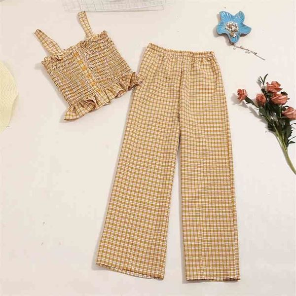 summer beach plaid two piece set fashion women spaghetti crop and pants outfit female ruffles tracksuit clothes 210525, White
summer beach plaid two piece set fashion women spaghetti crop and pants outfit female ruffles tracksuit clothes 210525, White