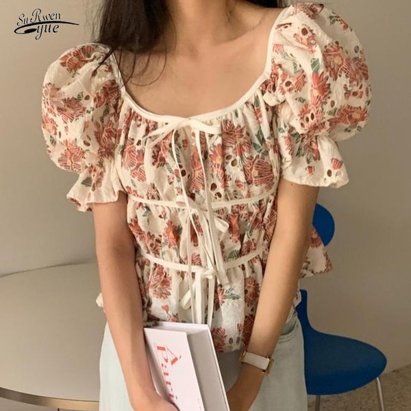 women's blouses & shirts puff sleeve lotus leaf collar embroidered crochet shirt style casual print drawstring thorn chic all-match 158, White
women's blouses & shirts puff sleeve lotus leaf collar embroidered crochet shirt style casual print drawstring thorn chic all-match 158, White