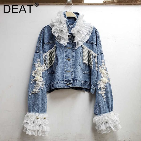 deat women diamonds lace patchwork personality denim coat long sleeve fashion spring autumn 11d2004 210709, Black;brown
deat women diamonds lace patchwork personality denim coat long sleeve fashion spring autumn 11d2004 210709, Black;brown