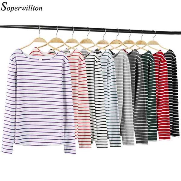 t shirt femme cotton tshirt women long sleeve striped t-shirt female tee autumn winter feminina white black red t84 210623
t shirt femme cotton tshirt women long sleeve striped t-shirt female tee autumn winter feminina white black red t84 210623