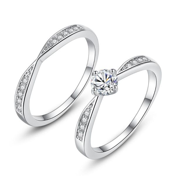 wedding rings four claw micro ring set for women gift european and american couple x lady present, Slivery;golden
wedding rings four claw micro ring set for women gift european and american couple x lady present, Slivery;golden