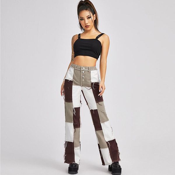 women's jeans 2021 fashion patchwork straight cut streetwear denim jean high waist female slim hip brown pants xs, Blue
women's jeans 2021 fashion patchwork straight cut streetwear denim jean high waist female slim hip brown pants xs, Blue