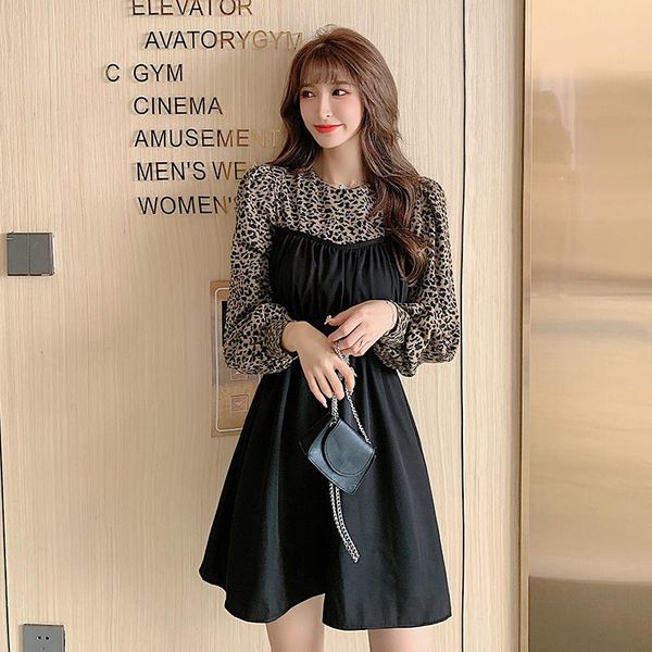 casual dresses autumn leopard pattern stitching women long sleeve dress fake two piece pleated puff female o neck bottom, Black;gray
casual dresses autumn leopard pattern stitching women long sleeve dress fake two piece pleated puff female o neck bottom, Black;gray
