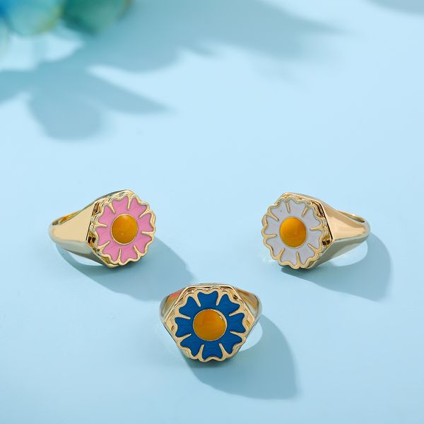 trendy korean multicolor dripping oil flower rings for woman vintage daisy gold chunky party rings jewelry gifts, Silver
trendy korean multicolor dripping oil flower rings for woman vintage daisy gold chunky party rings jewelry gifts, Silver