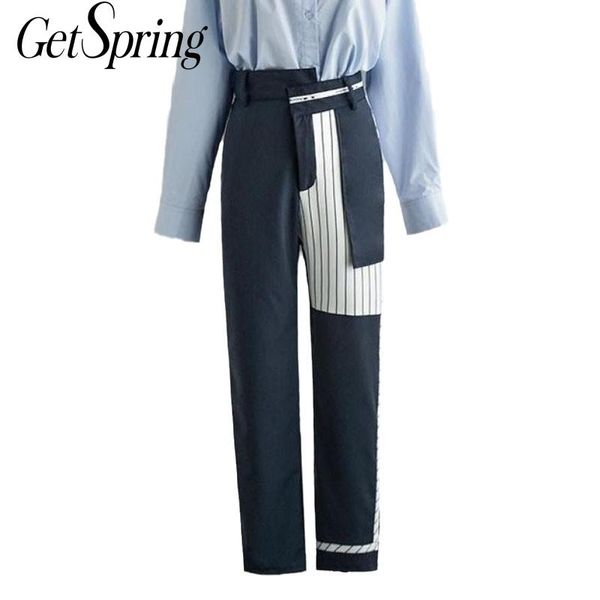 getspring women pants striped patchwork women trousers long high waist pants all match long trousers fashion ladies long pants 201118, Black;white
getspring women pants striped patchwork women trousers long high waist pants all match long trousers fashion ladies long pants 201118, Black;white