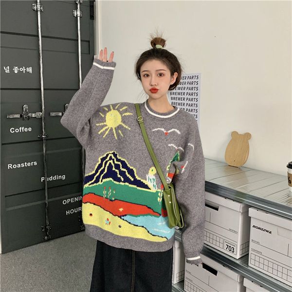 2021 autumn new loose childlike graffiti jacquard college style long-sleeved pullover knitted sweater trend mk0j, White;black
2021 autumn new loose childlike graffiti jacquard college style long-sleeved pullover knitted sweater trend mk0j, White;black