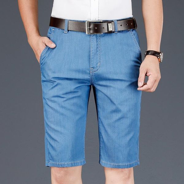 2021 summer luxury modal lightweight business casual denim shorts classic brand men's fitted straight shorts, Blue
2021 summer luxury modal lightweight business casual denim shorts classic brand men's fitted straight shorts, Blue