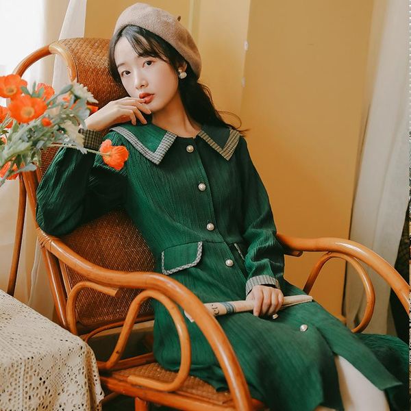 casual dresses 2021 fashion women's french vintage plaid stitching long sleeve dress, Black;gray
casual dresses 2021 fashion women's french vintage plaid stitching long sleeve dress, Black;gray