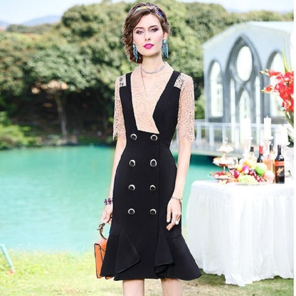 casual dresses superior quality short sleeves lace plus size 3xl women party dress vintage summer office slim fishtail fdgc, Black;gray
casual dresses superior quality short sleeves lace plus size 3xl women party dress vintage summer office slim fishtail fdgc, Black;gray