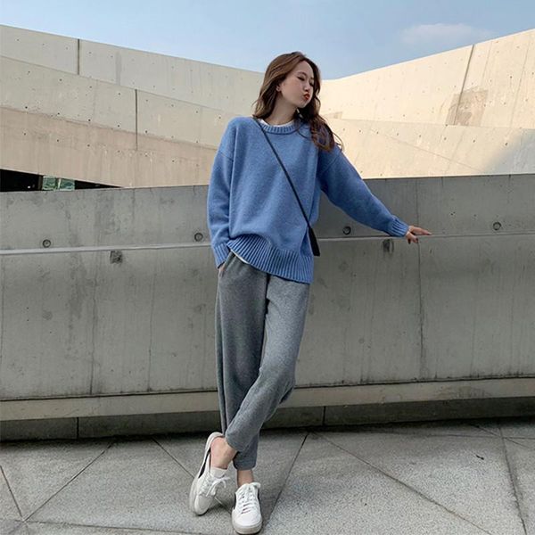 women's tracksuits spring and autumn fashion set casual loose lazy wind sweater + harem pants two-piece al181102, Gray
women's tracksuits spring and autumn fashion set casual loose lazy wind sweater + harem pants two-piece al181102, Gray