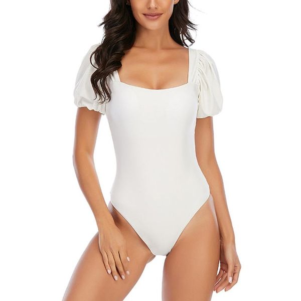 one-piece suits g6de women bikini puff sleeve square neck backless monokini solid swimsuit
one-piece suits g6de women bikini puff sleeve square neck backless monokini solid swimsuit