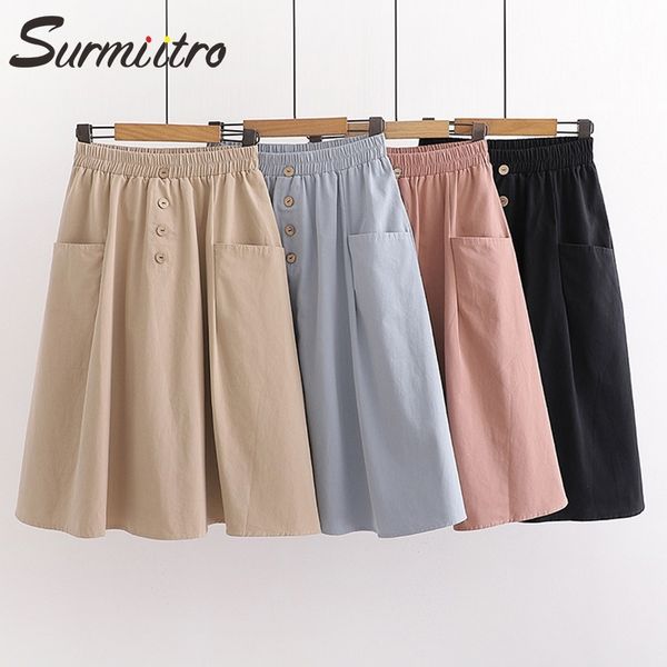 surmiitro midi skirt women 2021 spring summer korean black blue cotton high waist sun school a line skirt female with pocket 210309
surmiitro midi skirt women 2021 spring summer korean black blue cotton high waist sun school a line skirt female with pocket 210309