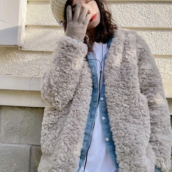 women's fur & faux autumn winter woman thick warm coat female long sleeve soft jacket ladies solid color overcoat plus size a445, Black
women's fur & faux autumn winter woman thick warm coat female long sleeve soft jacket ladies solid color overcoat plus size a445, Black