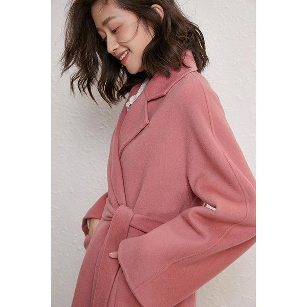 women's wool & blends women double sided pink fashion cashmere overcoats winter woolen jackets high end long handmade outwear plus size, Black
women's wool & blends women double sided pink fashion cashmere overcoats winter woolen jackets high end long handmade outwear plus size, Black